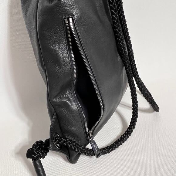 Berliner Bags Leather Backpack Gym Day Bag Black Drawstring - Picture 5 of 14